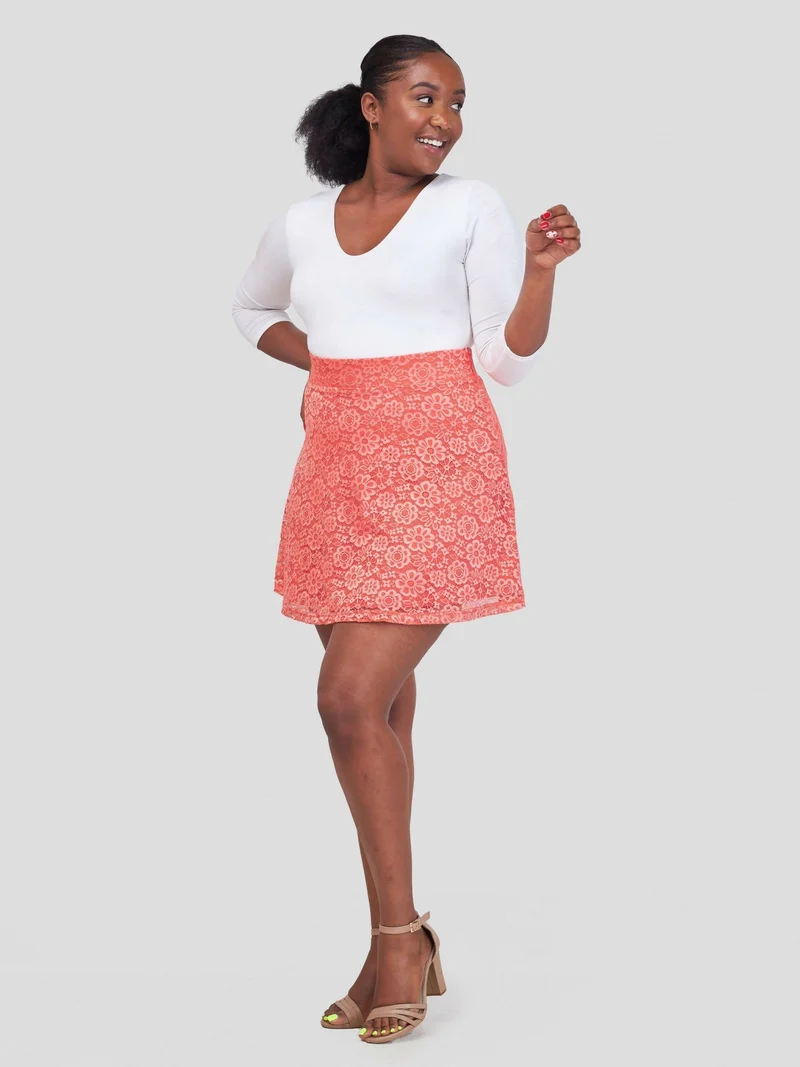 WSC Pambo Immaculate Chic Golf/Tennis Lace Skirt - Pink