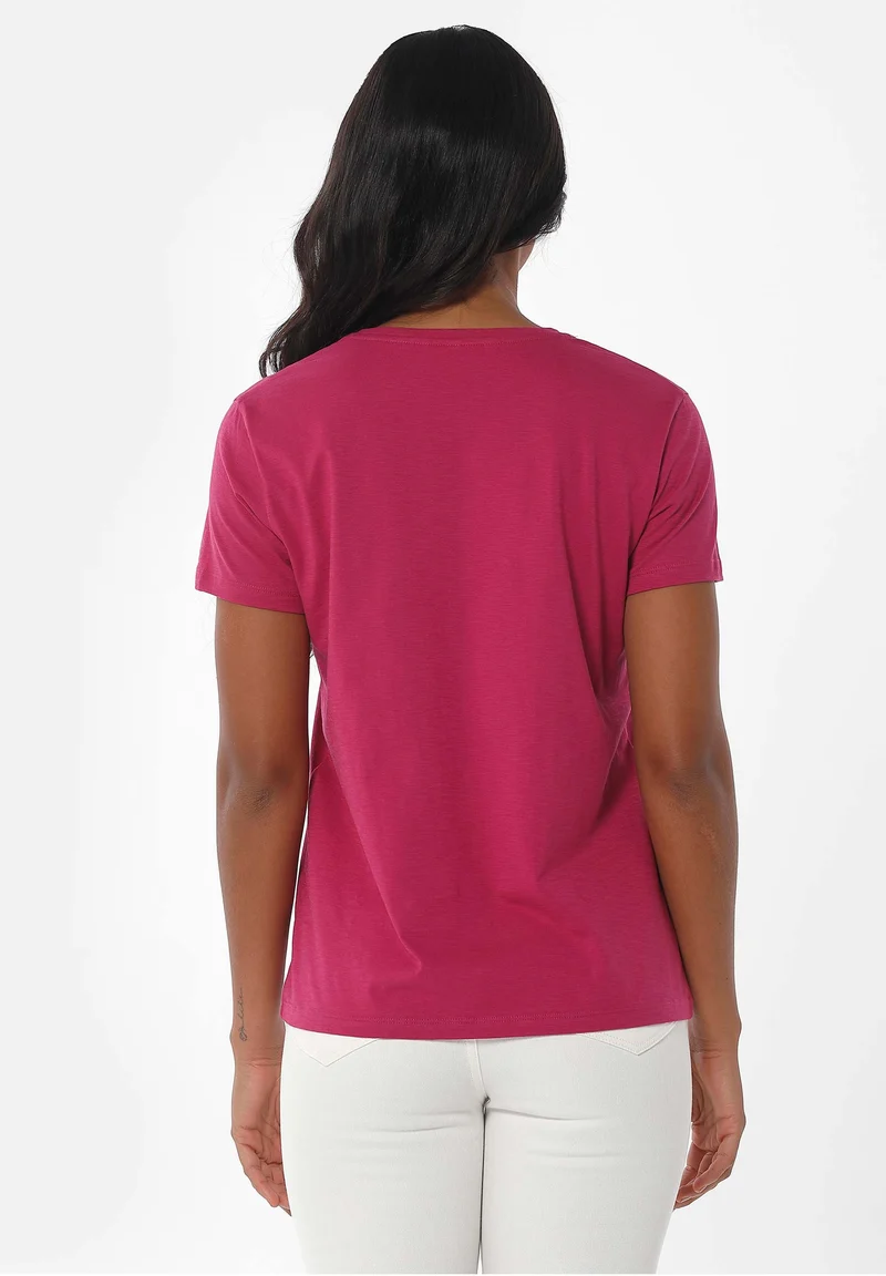Basic T-Shirt aus Bio-Baumwolle mit V-Ausschnitt