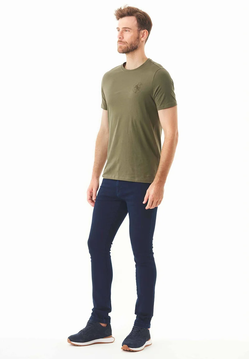 T-Shirt aus Bio-Baumwolle mit Kompass-Print