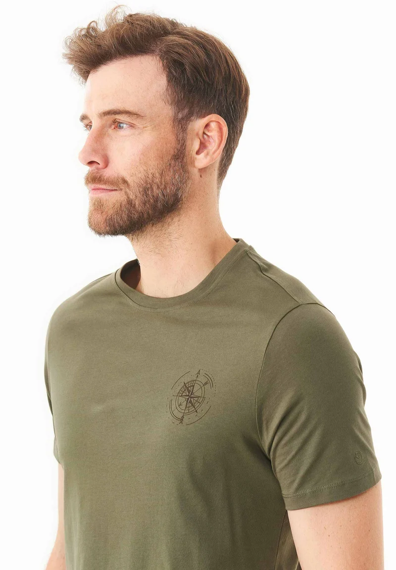 T-Shirt aus Bio-Baumwolle mit Kompass-Print