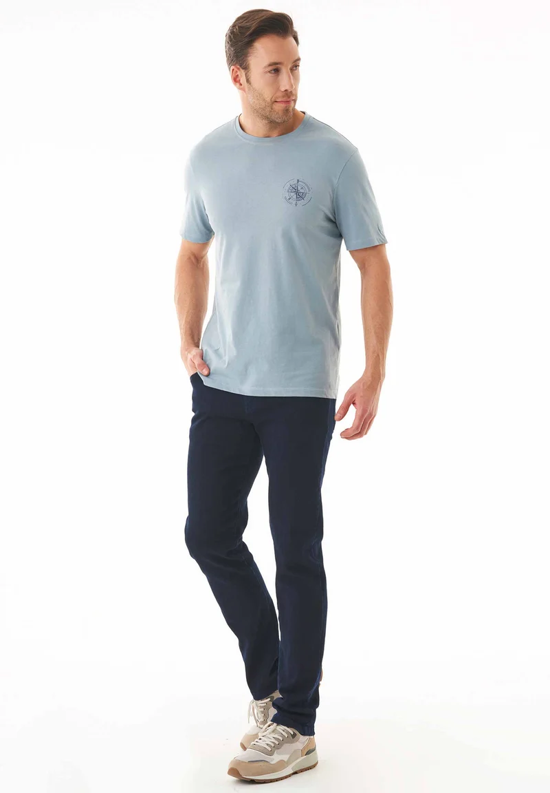 T-Shirt aus Bio-Baumwolle mit Kompass-Print