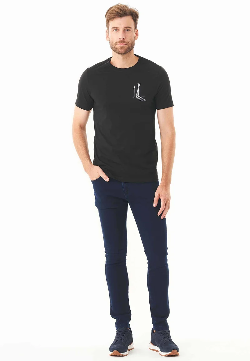 T-Shirt aus Bio-Baumwolle mit Ski-Print