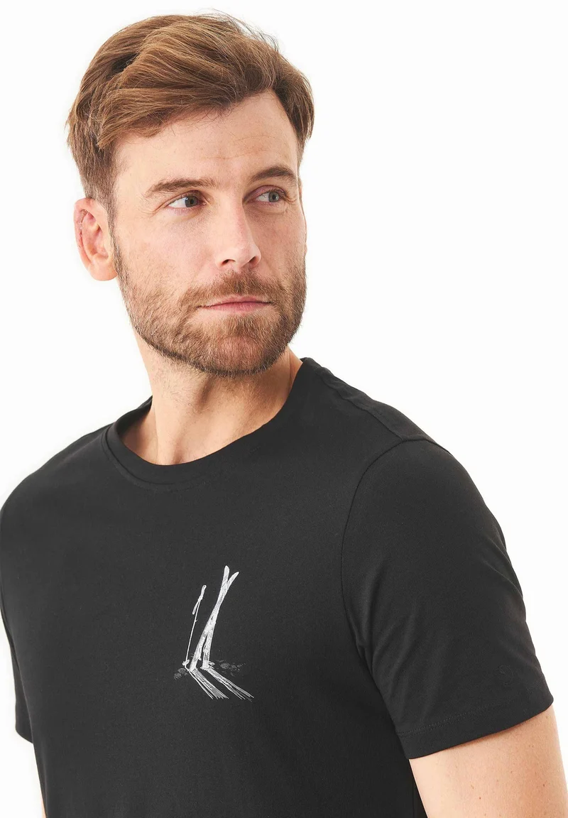 T-Shirt aus Bio-Baumwolle mit Ski-Print