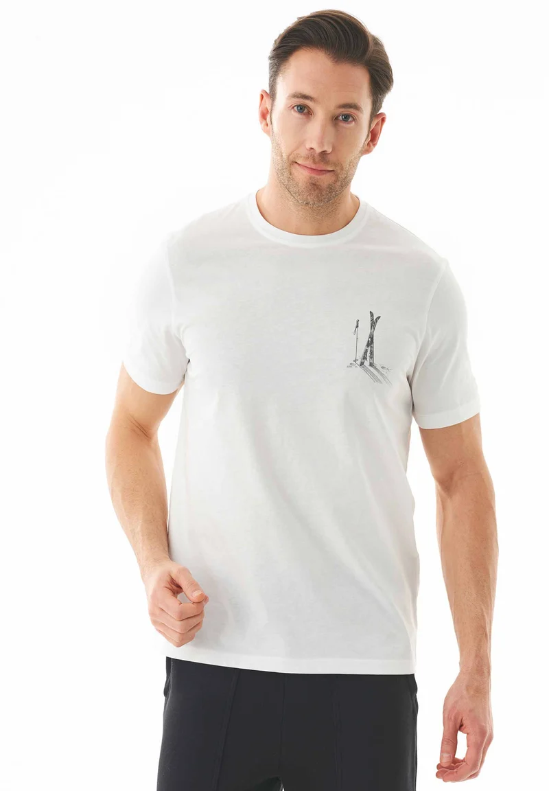 T-Shirt aus Bio-Baumwolle mit Ski-Print