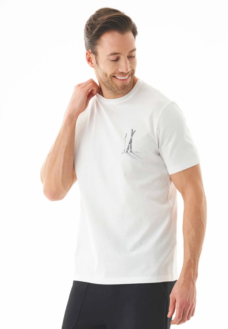 T-Shirt aus Bio-Baumwolle mit Ski-Print