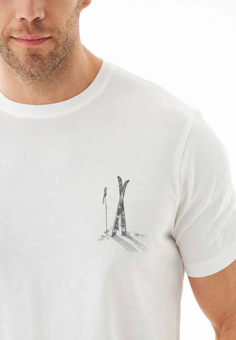 T-Shirt aus Bio-Baumwolle mit Ski-Print