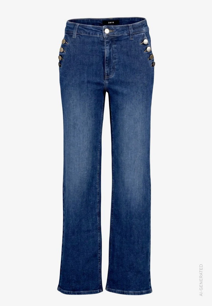 Zero Hose Jeans 1/1 Länge - 42_110-10004257_8620-Dark Blue Denim