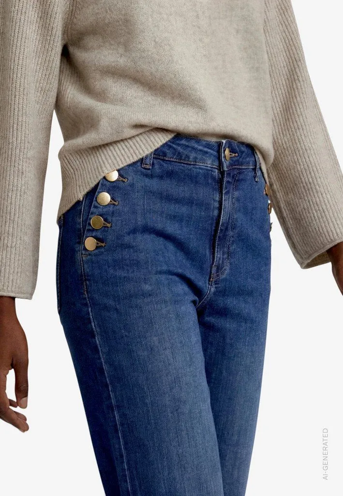Zero Hose Jeans 1/1 Länge - 42_110-10004257_8620-Dark Blue Denim