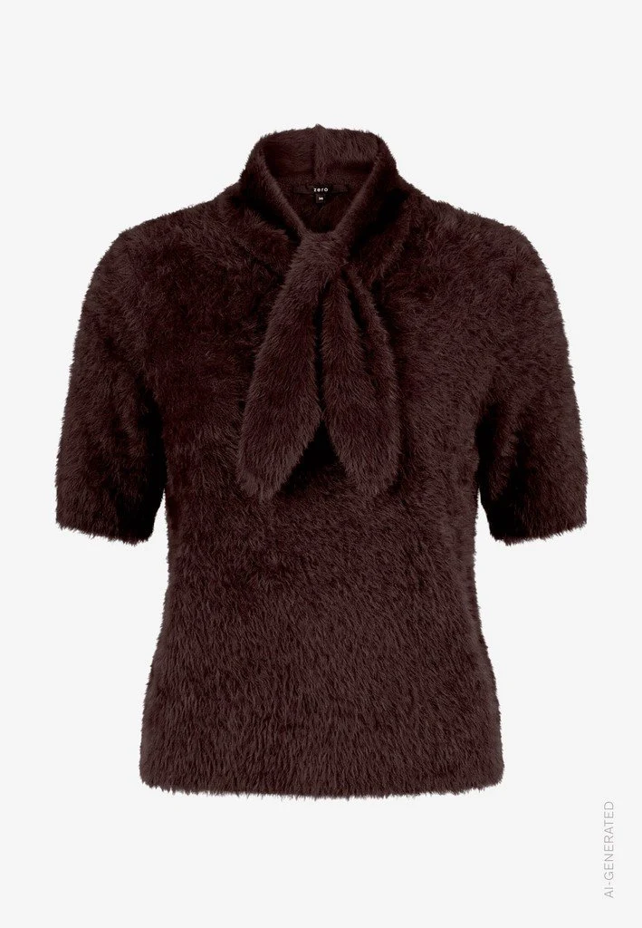 Zero Strickpullover Kurz 1/2 Arm - 42_110-10004270_7416-Chocolate Plum