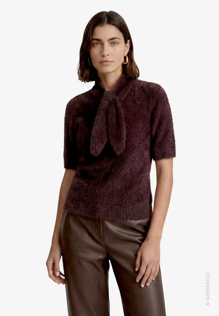 Zero Strickpullover Kurz 1/2 Arm - 42_110-10004270_7416-Chocolate Plum