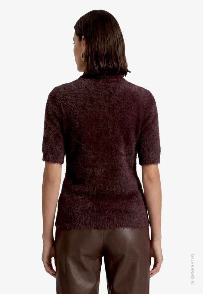 Zero Strickpullover Kurz 1/2 Arm - 42_110-10004270_7416-Chocolate Plum