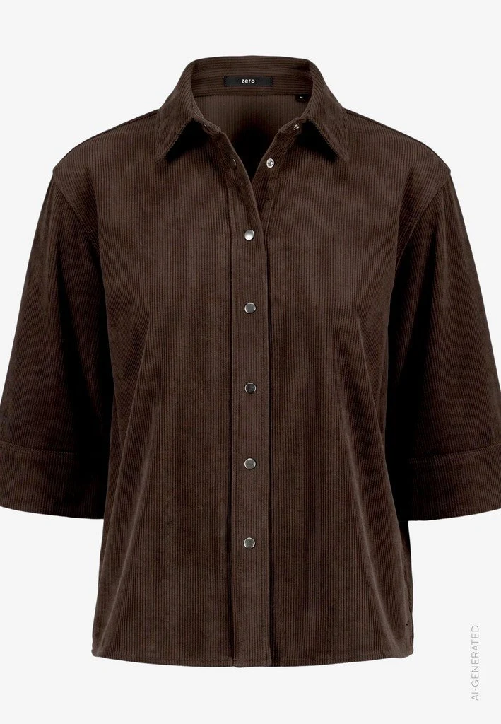 Zero Bluse Kurz 3/4 Arm - 42_110-10004309_7350-Black Coffee