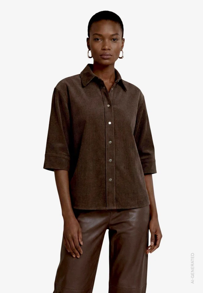Zero Bluse Kurz 3/4 Arm - 42_110-10004309_7350-Black Coffee