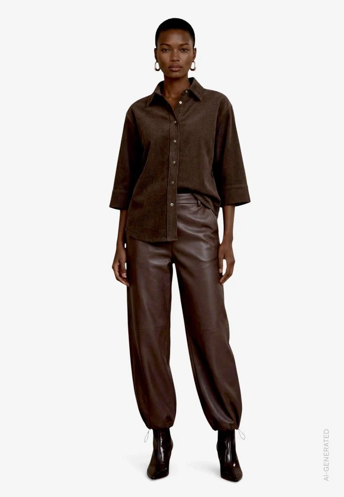 Zero Bluse Kurz 3/4 Arm - 42_110-10004309_7350-Black Coffee