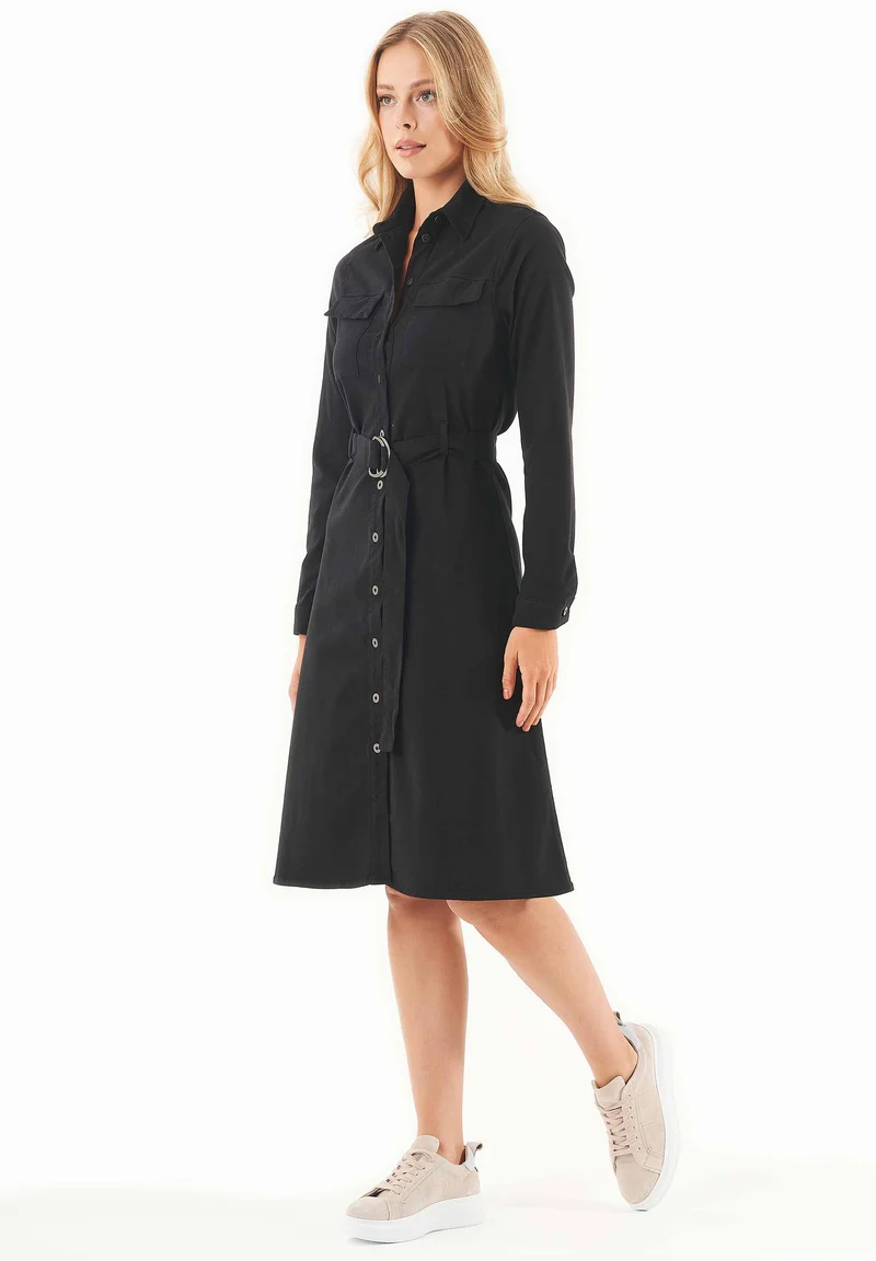 Hemdblusenkleid aus TENCEL™ Lyocell und Bio-Baumwolle
