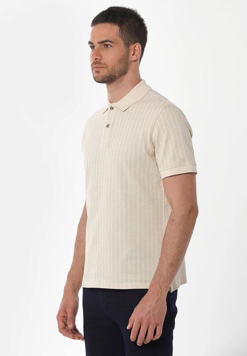 Poloshirt aus Bio-Baumwolle mit Allover-Print