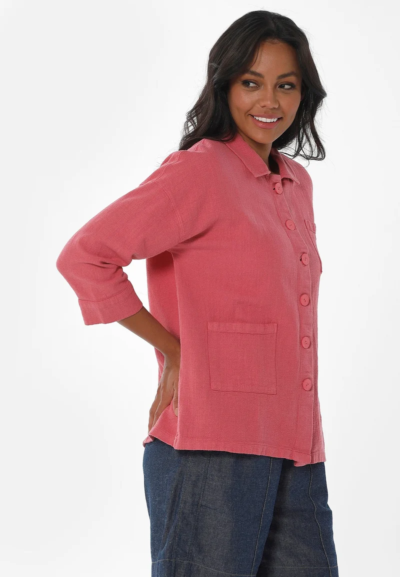Hemdbluse aus Leinen-Bio Baumwolle Mix mit LENZING™ ECOVERO™