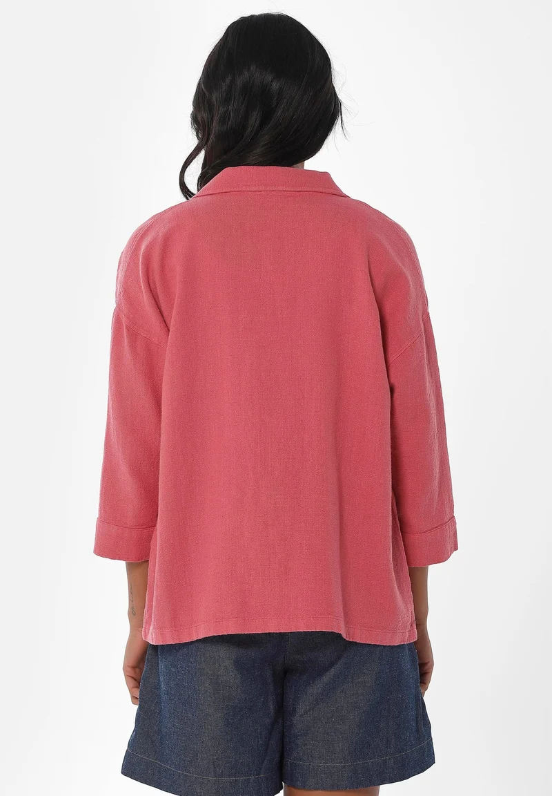 Hemdbluse aus Leinen-Bio Baumwolle Mix mit LENZING™ ECOVERO™