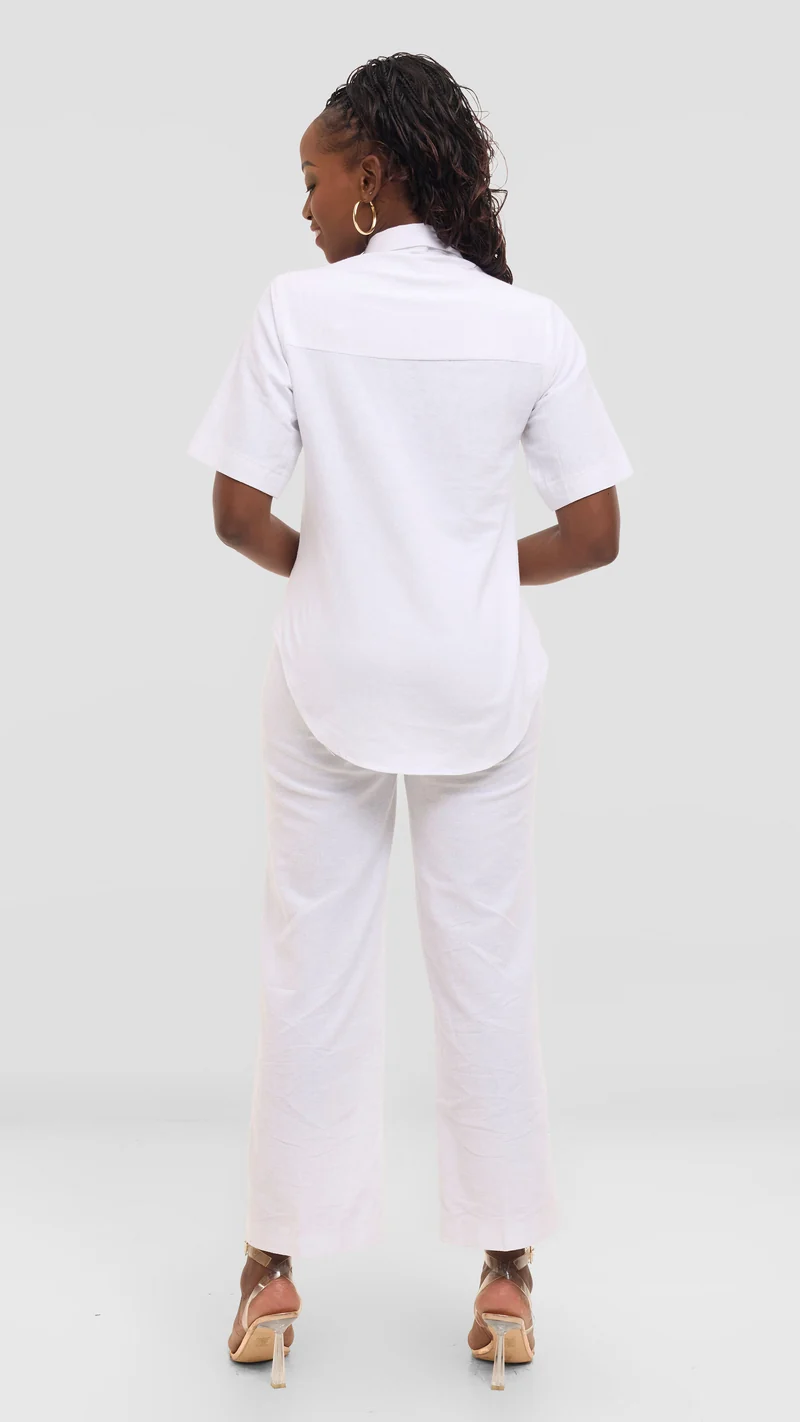 The Pearl Haven Tailored Linen Set - White