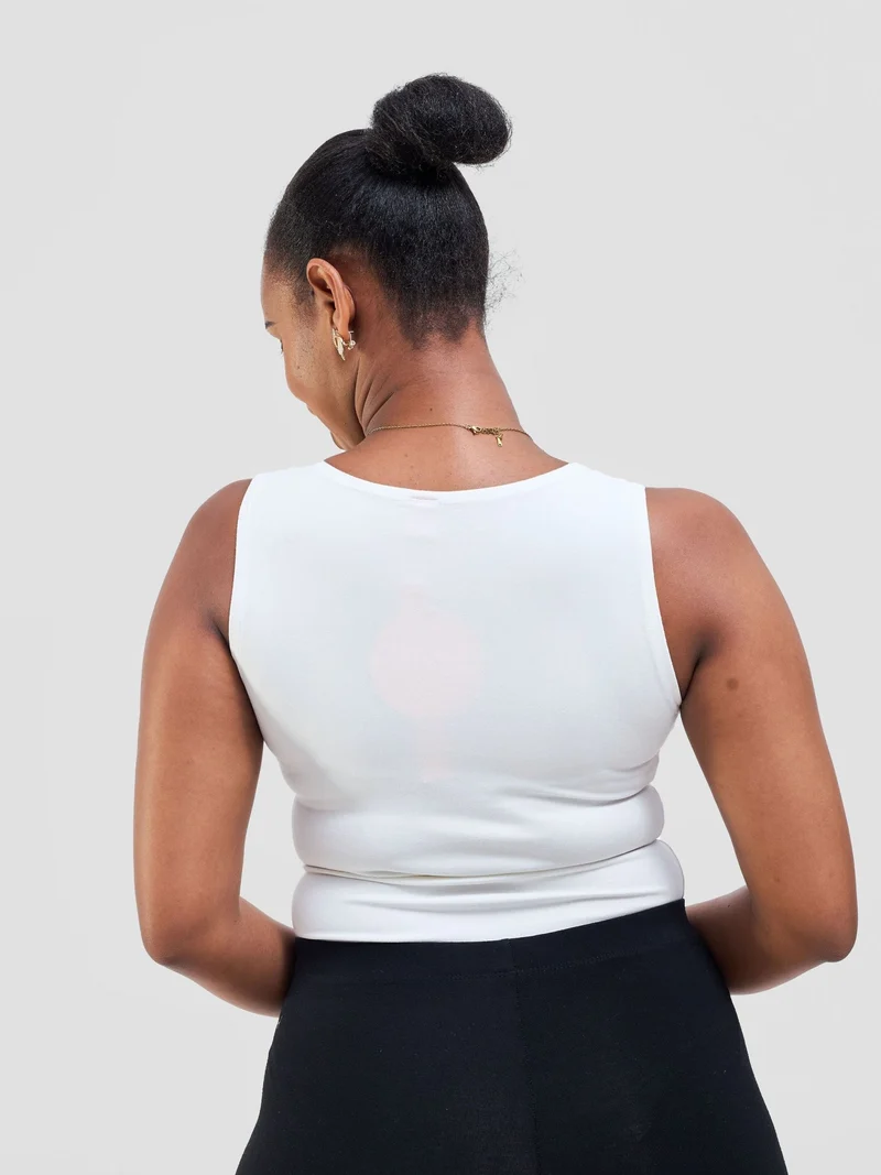 Vivo Basic Sleeveless Bodysuit - White