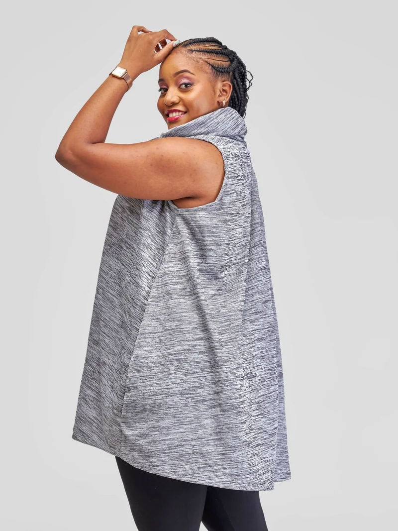TIMYT Urban Wear Breeze Chic Poncho - Grey