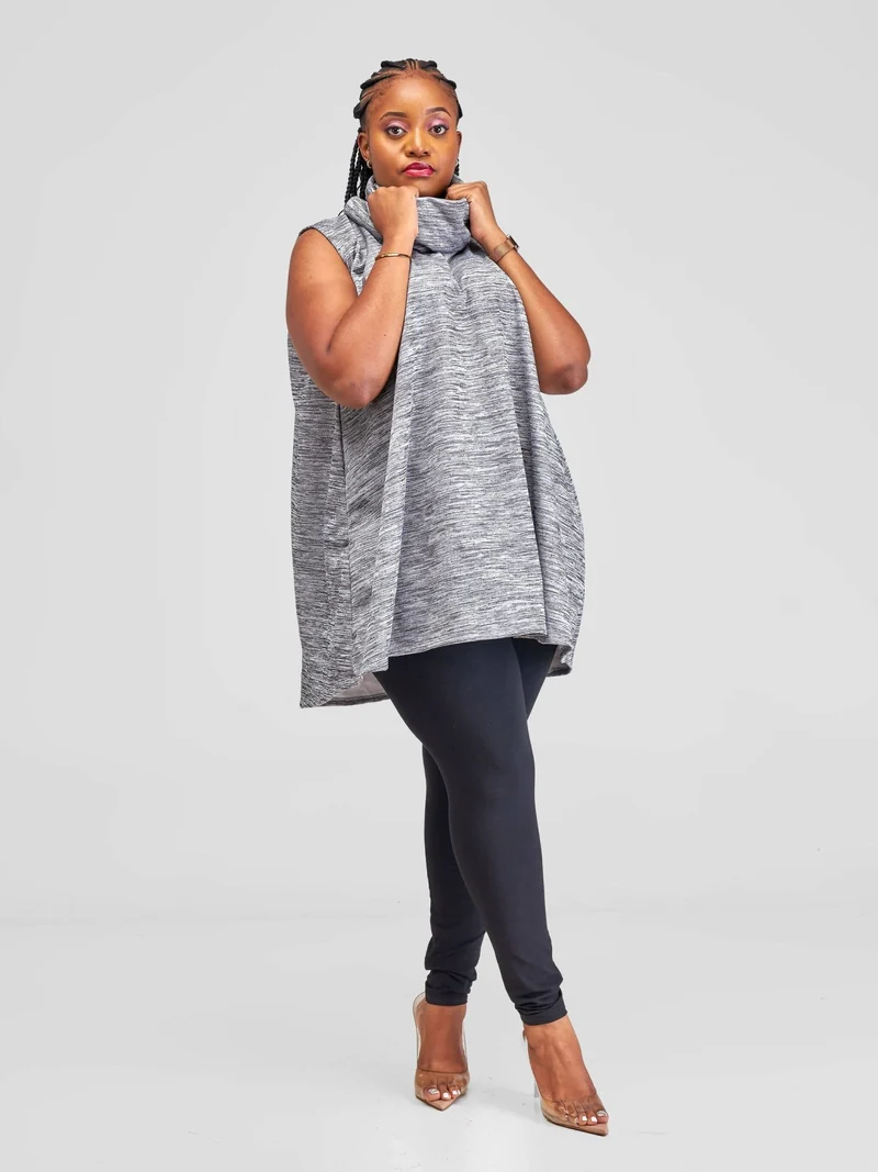TIMYT Urban Wear Breeze Chic Poncho - Grey
