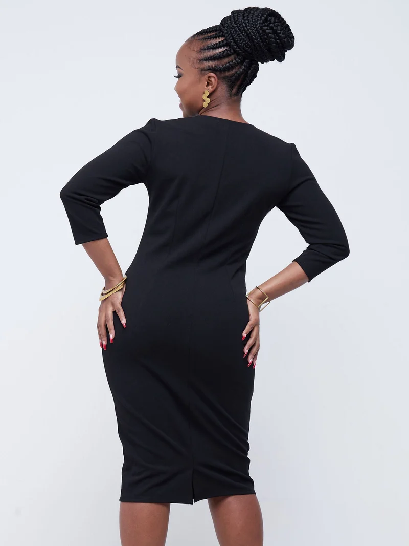 Vivo J.O V-Neck Sheath Dress - Black