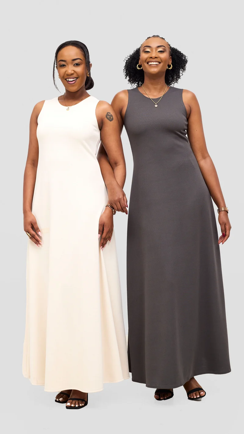 Vivo Tanda A-Line Maxi Dress - Offwhite