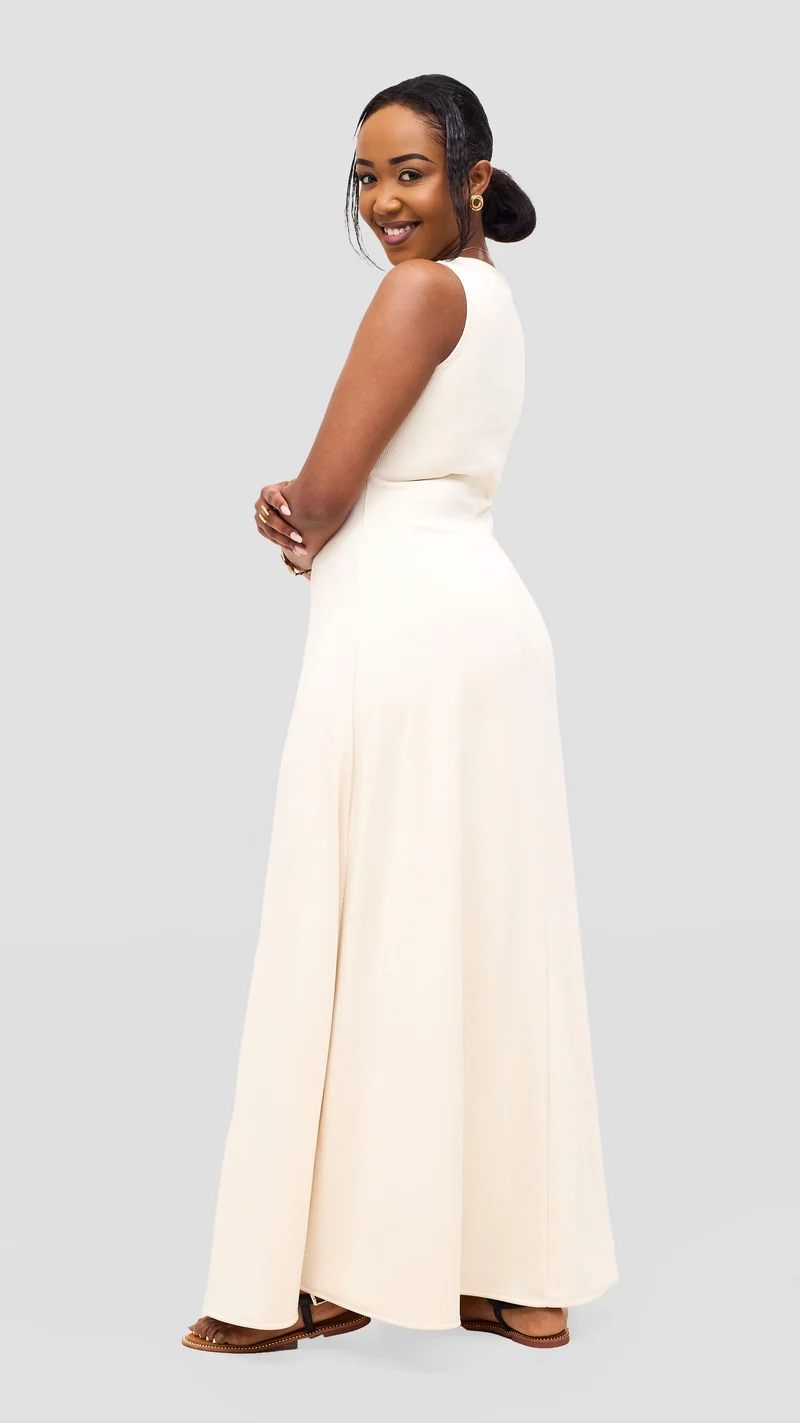 Vivo Tanda A-Line Maxi Dress - Offwhite