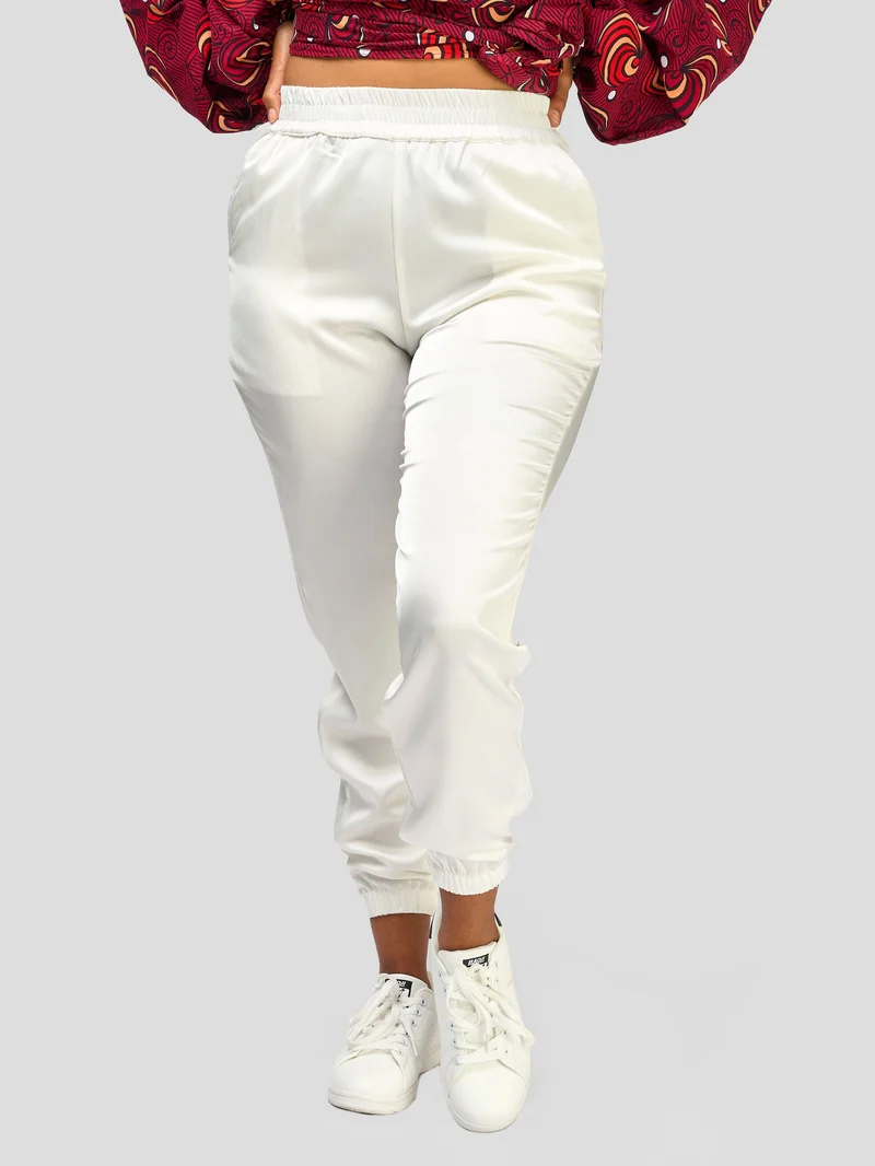 Vivo Nimali Satin Joggers - White