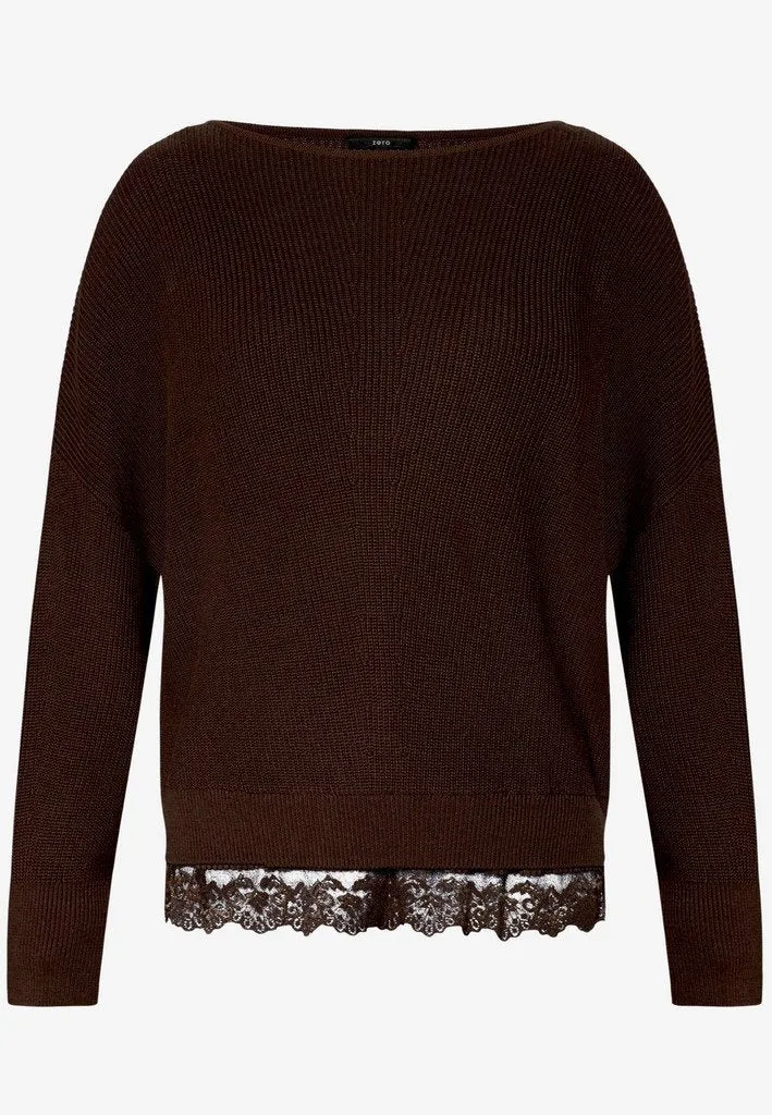 Zero Strickpullover Kurz 1/1 Arm - 42_110-10004133_7416-Chocolate Plum
