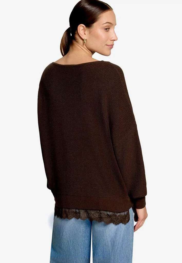 Zero Strickpullover Kurz 1/1 Arm - 42_110-10004133_7416-Chocolate Plum