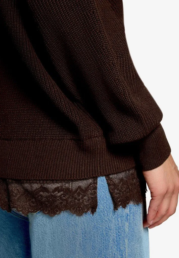 Zero Strickpullover Kurz 1/1 Arm - 42_110-10004133_7416-Chocolate Plum