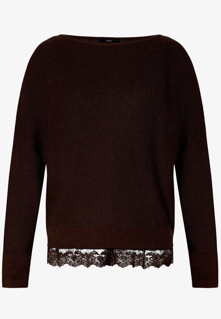 Zero Strickpullover Kurz 1/1 Arm - 42_110-10004133_7416-Chocolate Plum