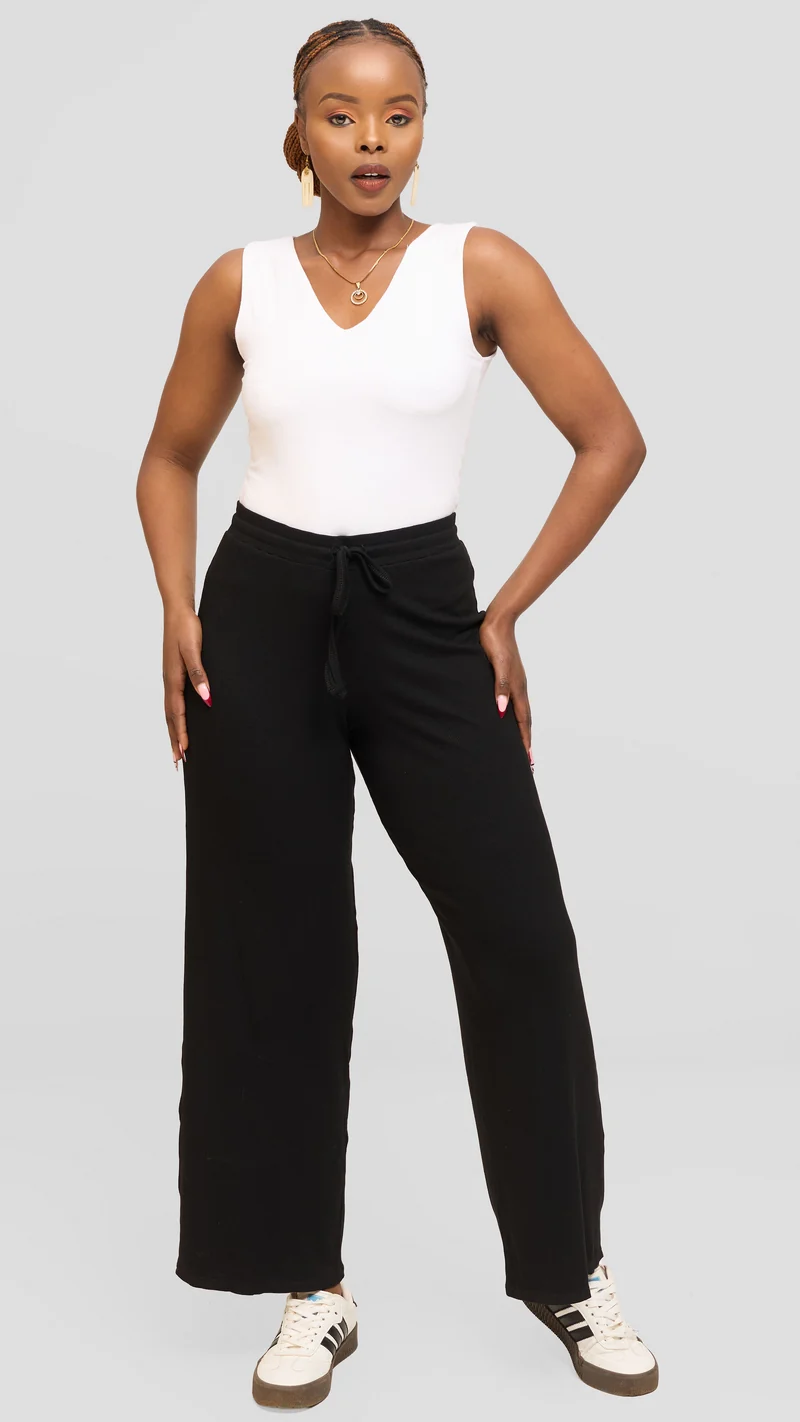 Vivo Lounge Pants in Rib - Black