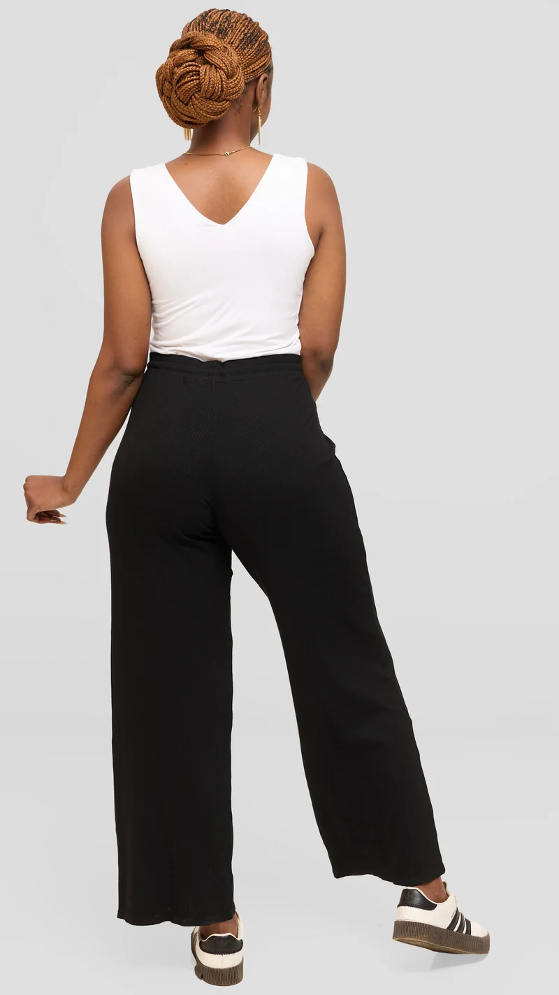 Vivo Lounge Pants in Rib - Black