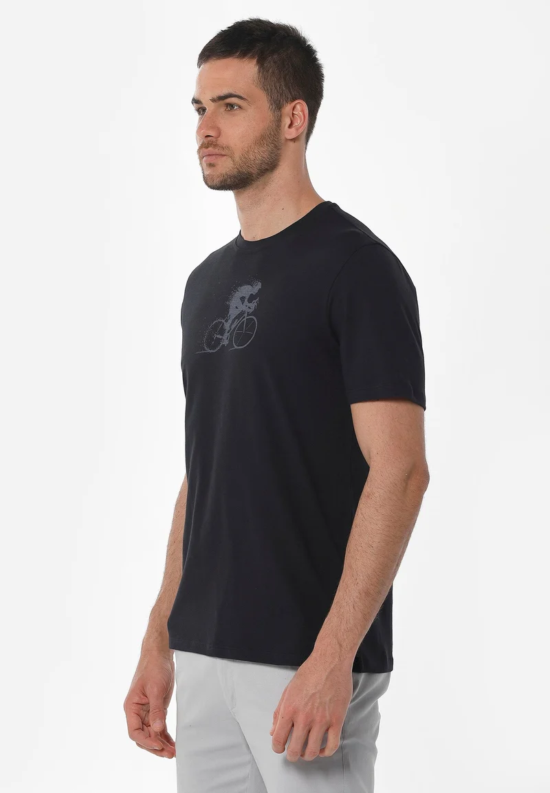 T-Shirt aus Bio-Baumwolle mit Fahrrad-Print
