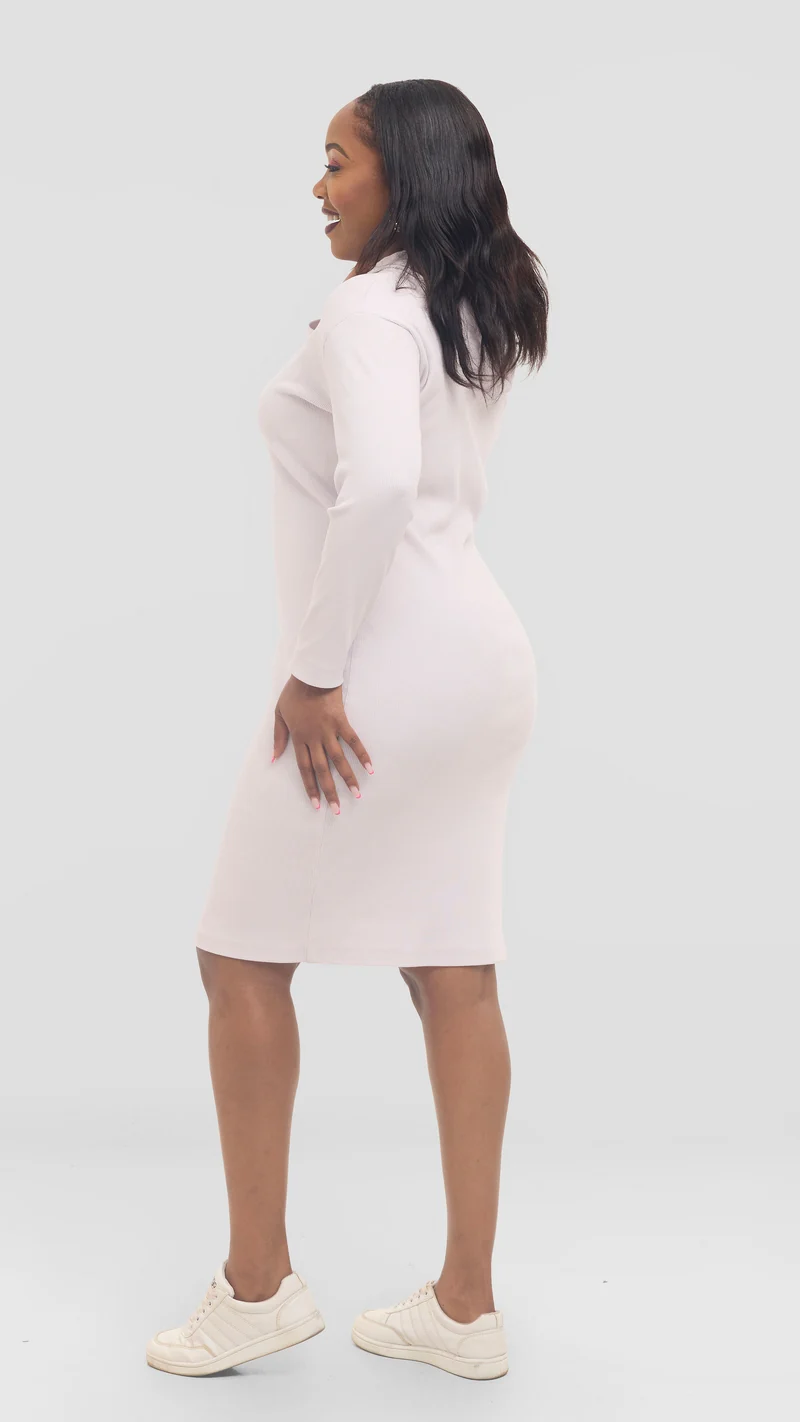 The Rose Blush Hooded Sweater Dress - Beige
