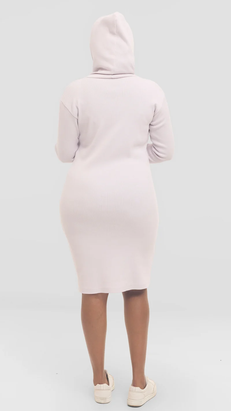 The Rose Blush Hooded Sweater Dress - Beige