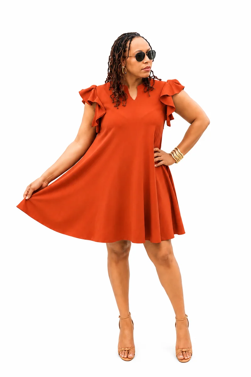 Mnubistyle Cinammon Ruffle - Rust