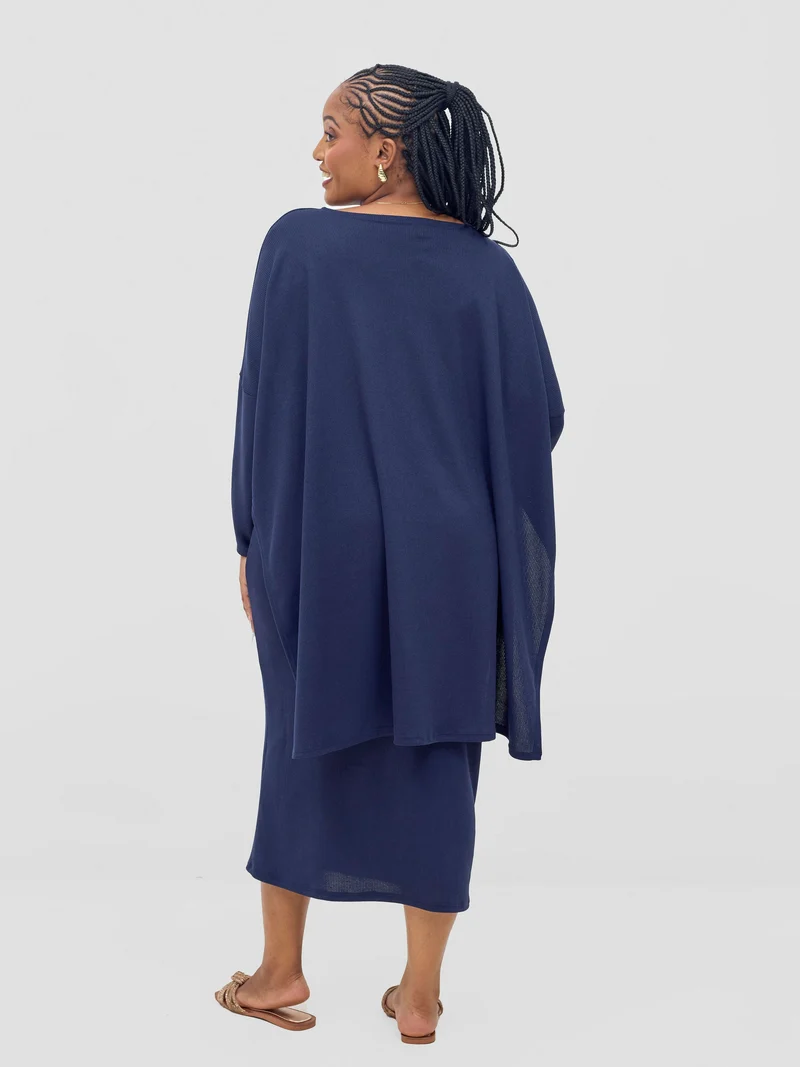 Vivo Safa Sweater in Stretch Rib - Navy