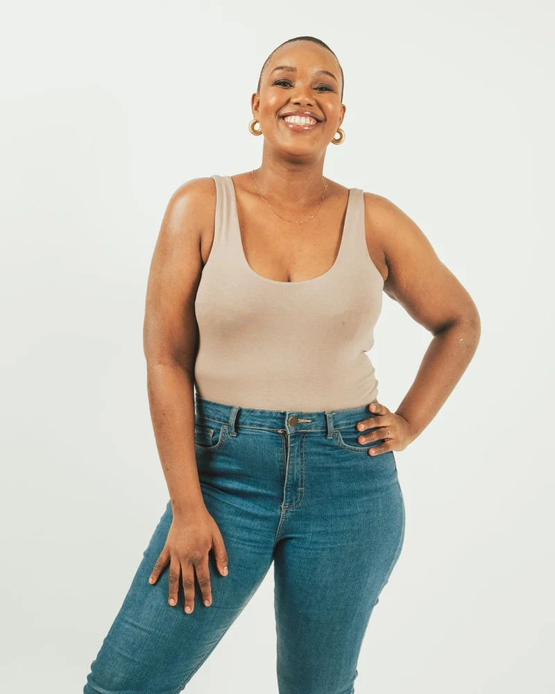 Vivo X This Is Essential Sleeveless Scooped Neck Bodysuit - Taupe