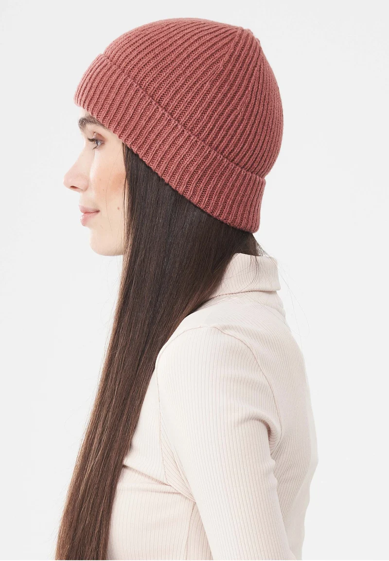 Unisex Strick-Beanie aus Bio-Merinowolle und Bio-Baumwolle