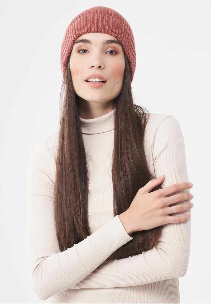 Unisex Strick-Beanie aus Bio-Merinowolle und Bio-Baumwolle