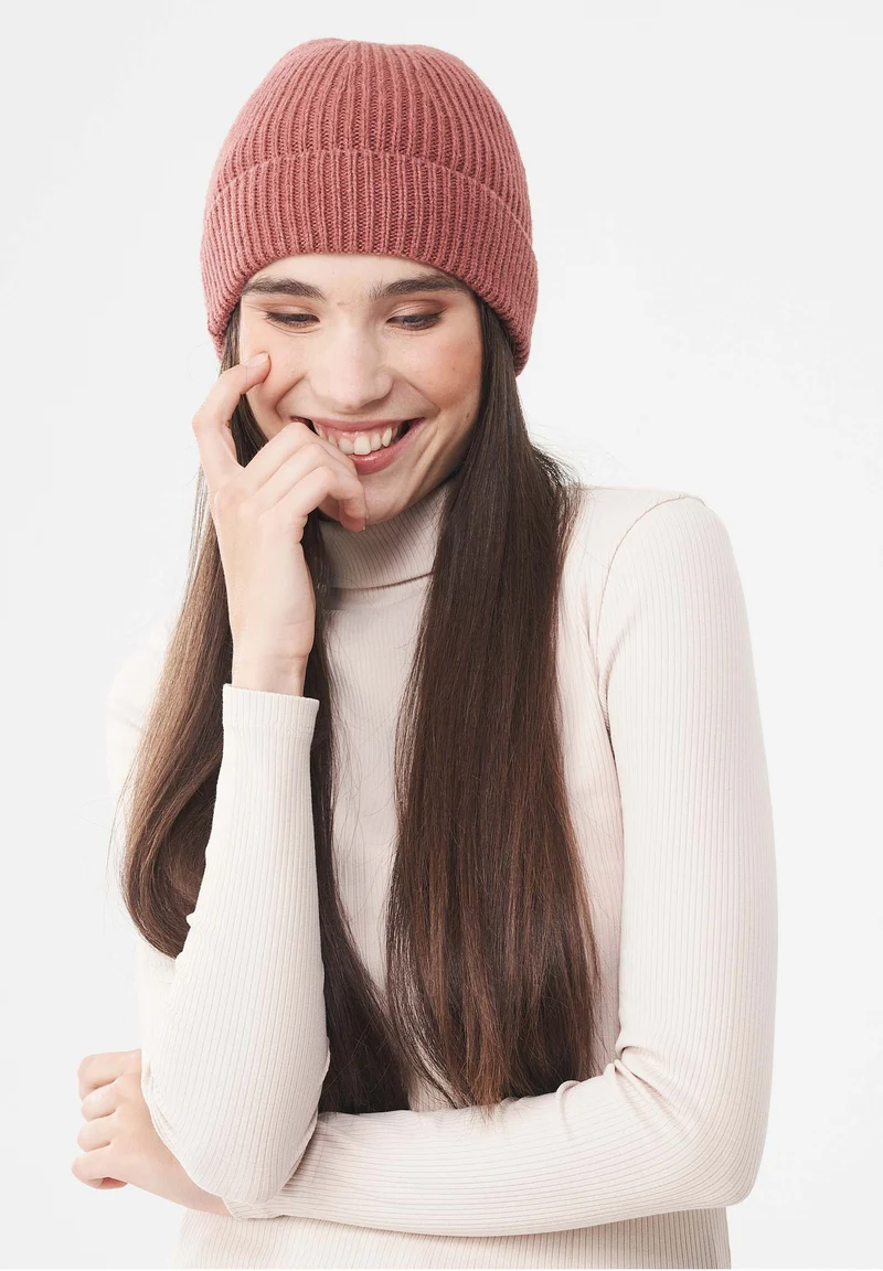 Unisex Strick-Beanie aus Bio-Merinowolle und Bio-Baumwolle