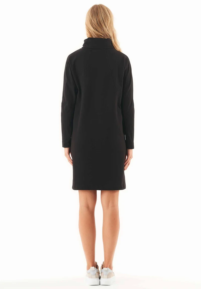 Sweatkleid aus Bio-Baumwolle mit Rollkragen