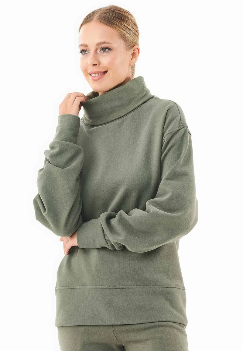 Sweatshirt aus Bio-Baumwolle mit Rollkragen