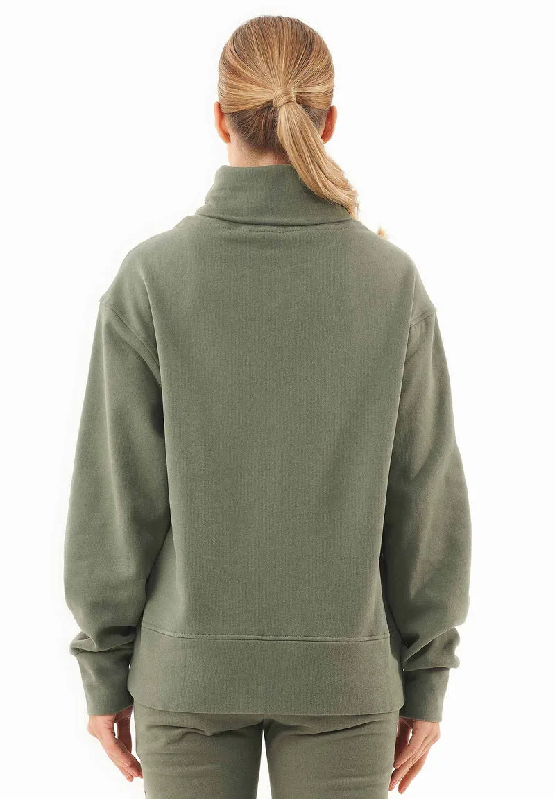 Sweatshirt aus Bio-Baumwolle mit Rollkragen