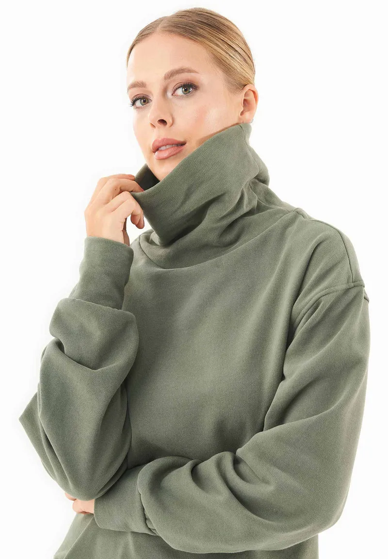 Sweatshirt aus Bio-Baumwolle mit Rollkragen