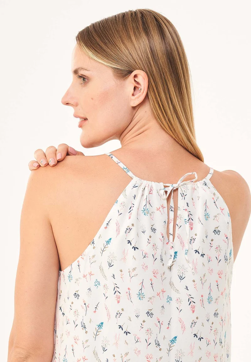 Spaghettiträger-Top aus Bio-Baumwolle und Bamboo mit Allover-Print